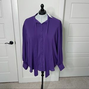 NWT Unique Vintage | 4X | Blouse with Tie
